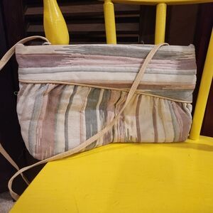 Vintage Pastel Striped Clutch